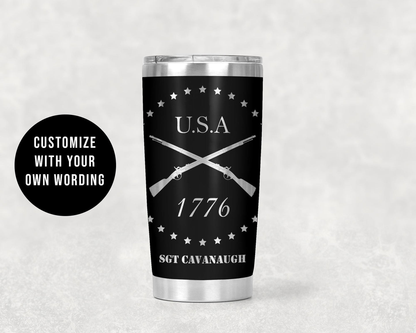 1776 Cross Rifles Tumbler , Birthday Gift, Veteran Gift, Funny Cup Gift, Valentine's Day Gift, Anniversary Gift 20 Oz Tumbler