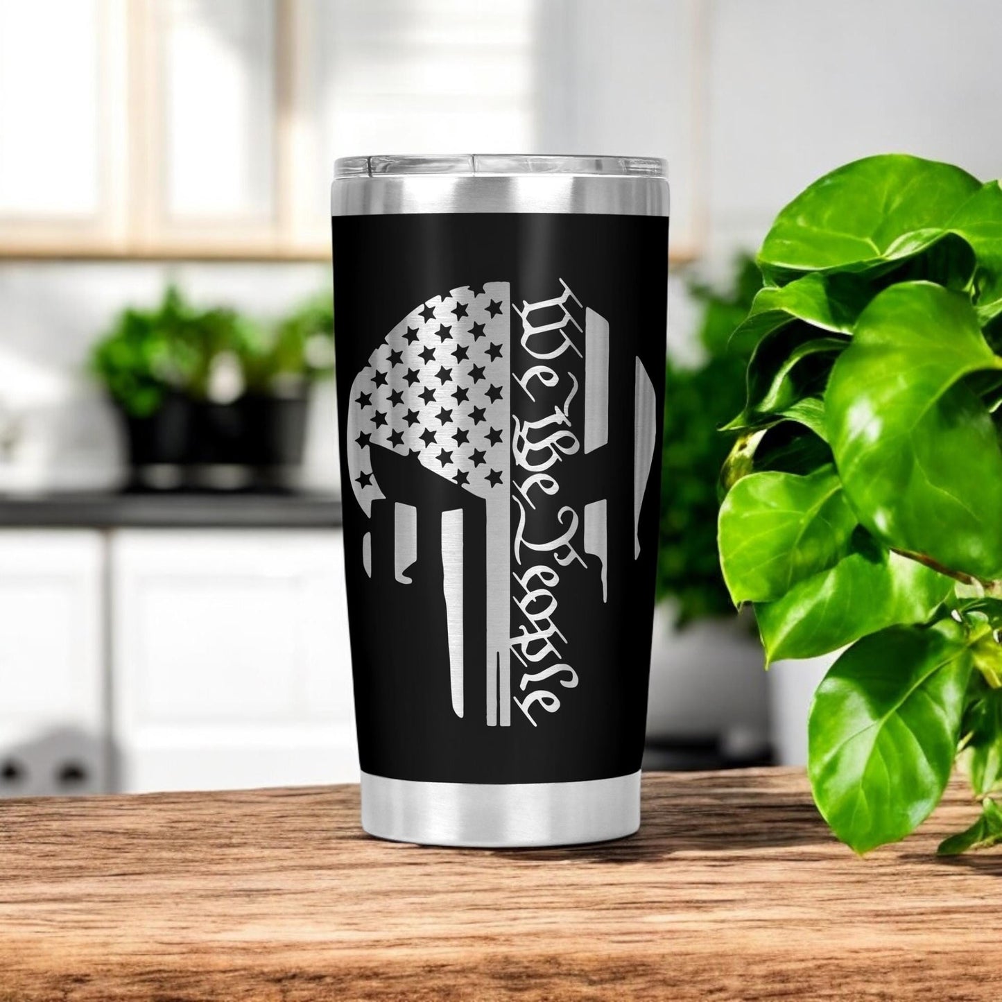 American Flag Punisher Skull Tumbler, Birthday Gift, Veteran Gift, Funny Cup Gift, Valentine's Day Gift, Anniversary Gift 20 Oz Tumbler