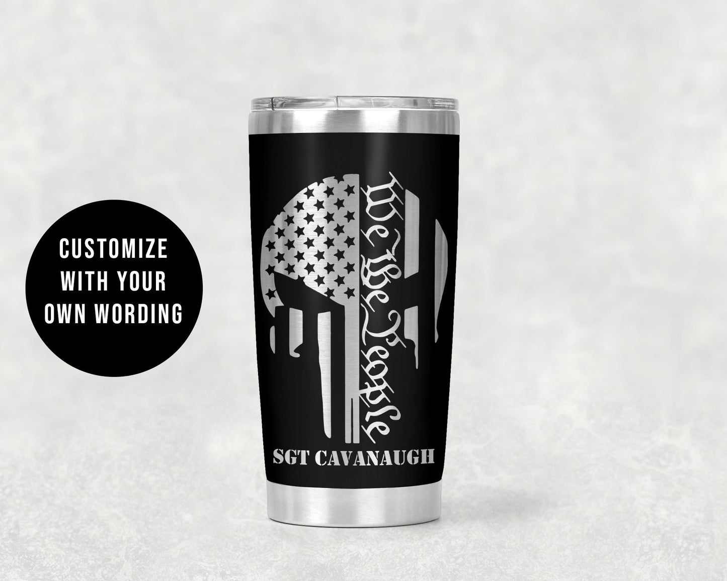 American Flag Punisher Skull Tumbler, Birthday Gift, Veteran Gift, Funny Cup Gift, Valentine's Day Gift, Anniversary Gift 20 Oz Tumbler
