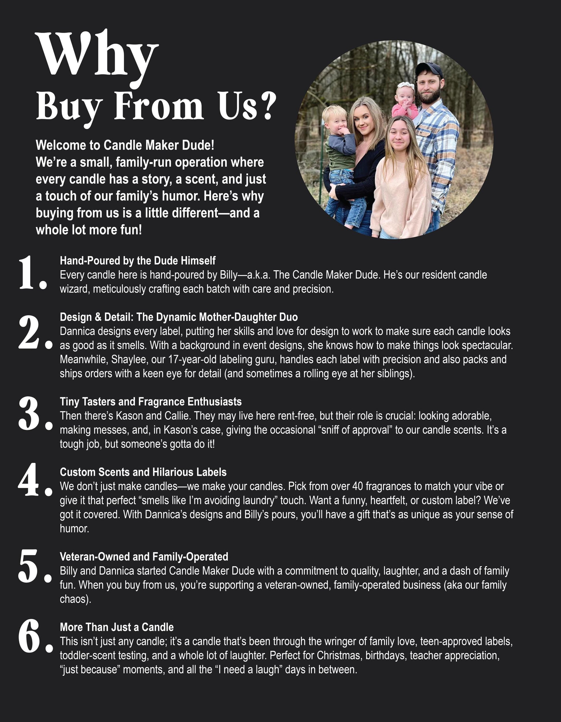 a flyer with a picture of a family