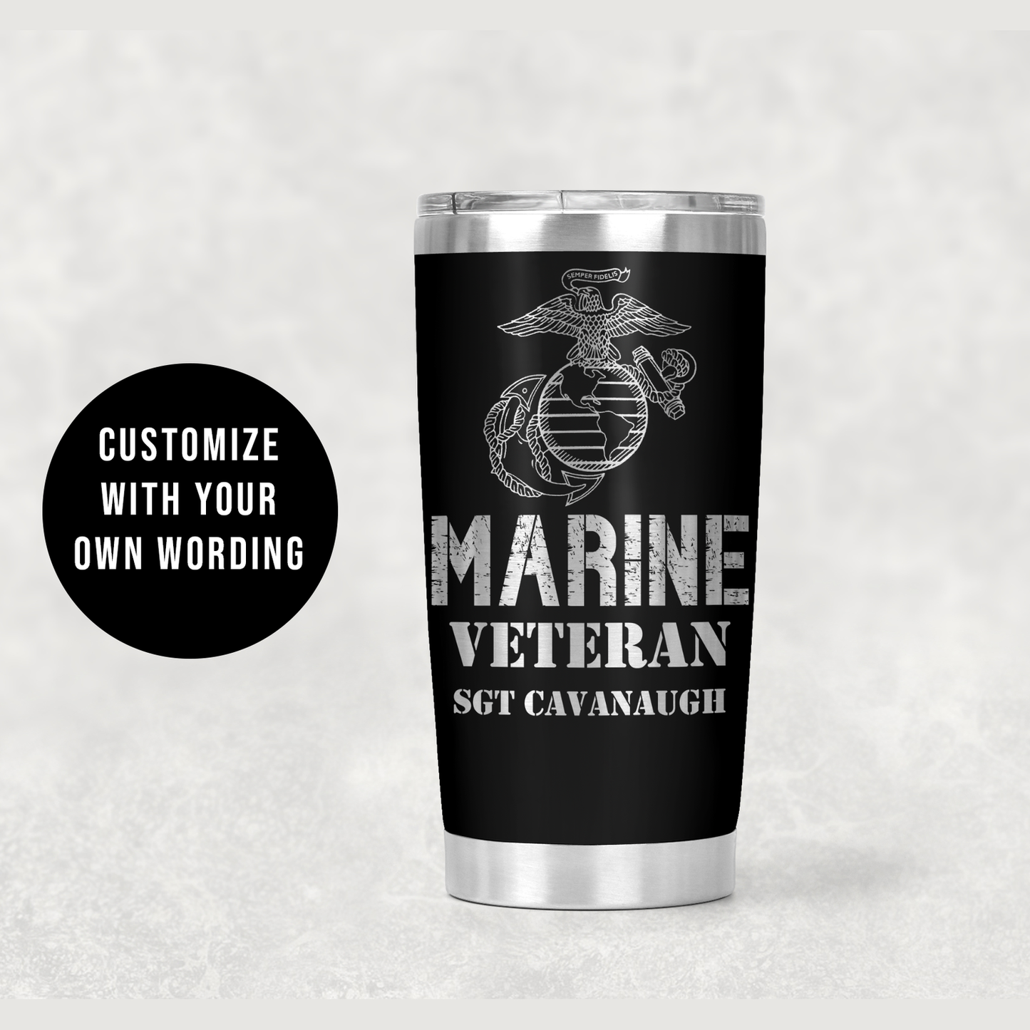 Marine Veteran Tumbler, veteran gift, birthday gift, gift for her, gift for him