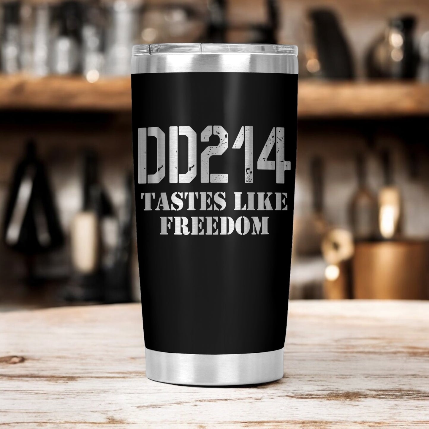 Personalized DD214 Tastes Like Freedom Tumbler, Military Veteran Cup Gift, 20 Oz