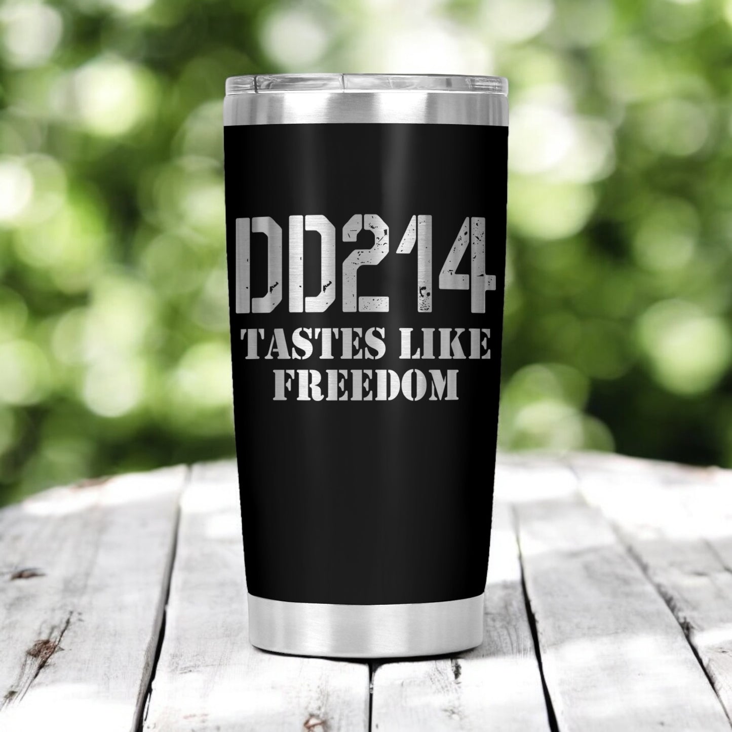 Personalized DD214 Tastes Like Freedom Tumbler, Military Veteran Cup Gift, 20 Oz