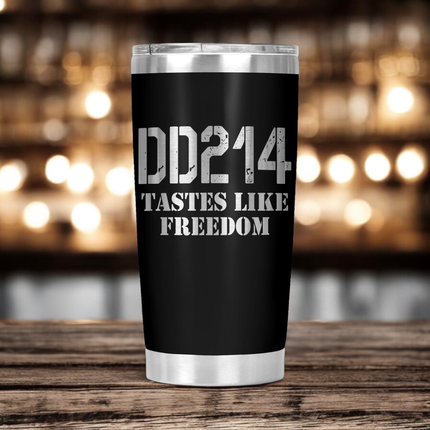 Personalized DD214 Tastes Like Freedom Tumbler, Military Veteran Cup Gift, 20 Oz