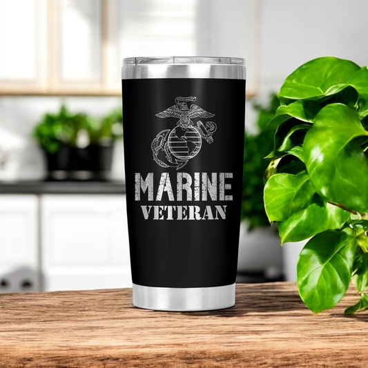 Marine Veteran Tumbler, veteran gift, birthday gift, gift for her, gift for him
