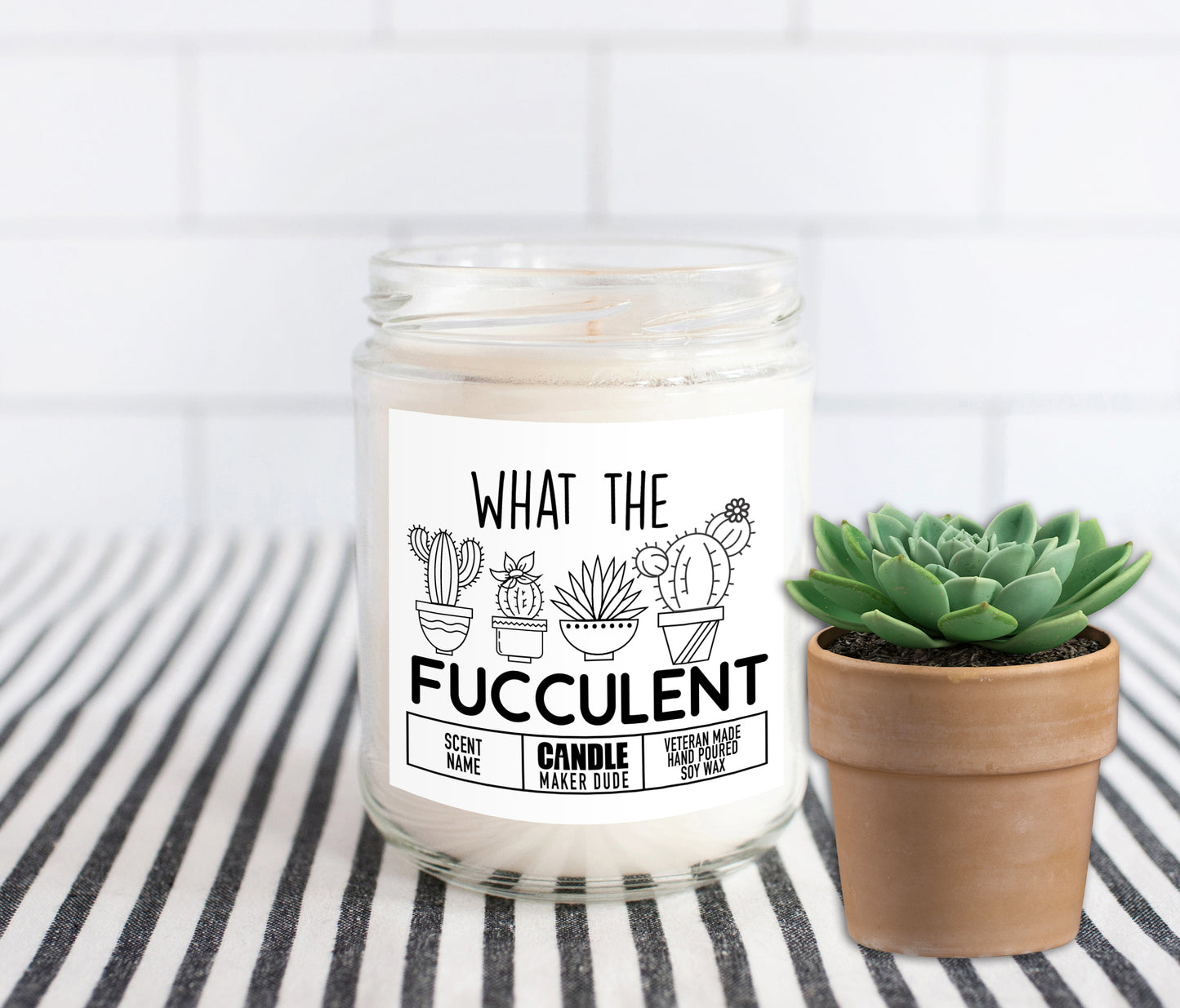 What The Fucculent Candle, Funny Plant Lover Gift, Plant Lady, Gifts For Her, Housewarming Home Decor Gift