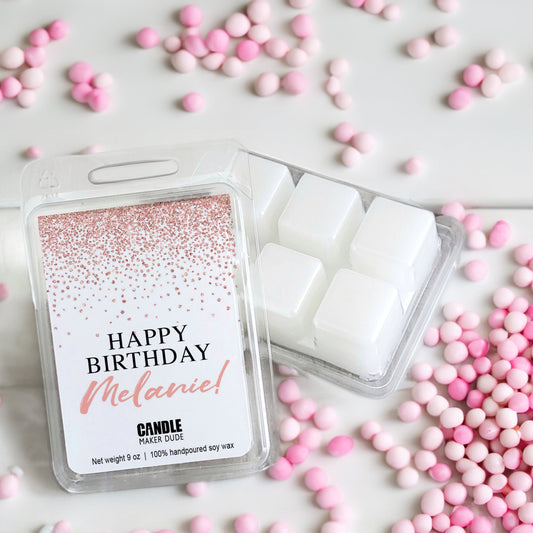 Happy Birthday Wax Melt, Personalized Birthday Gift, Best Friend Gift Basket Idea