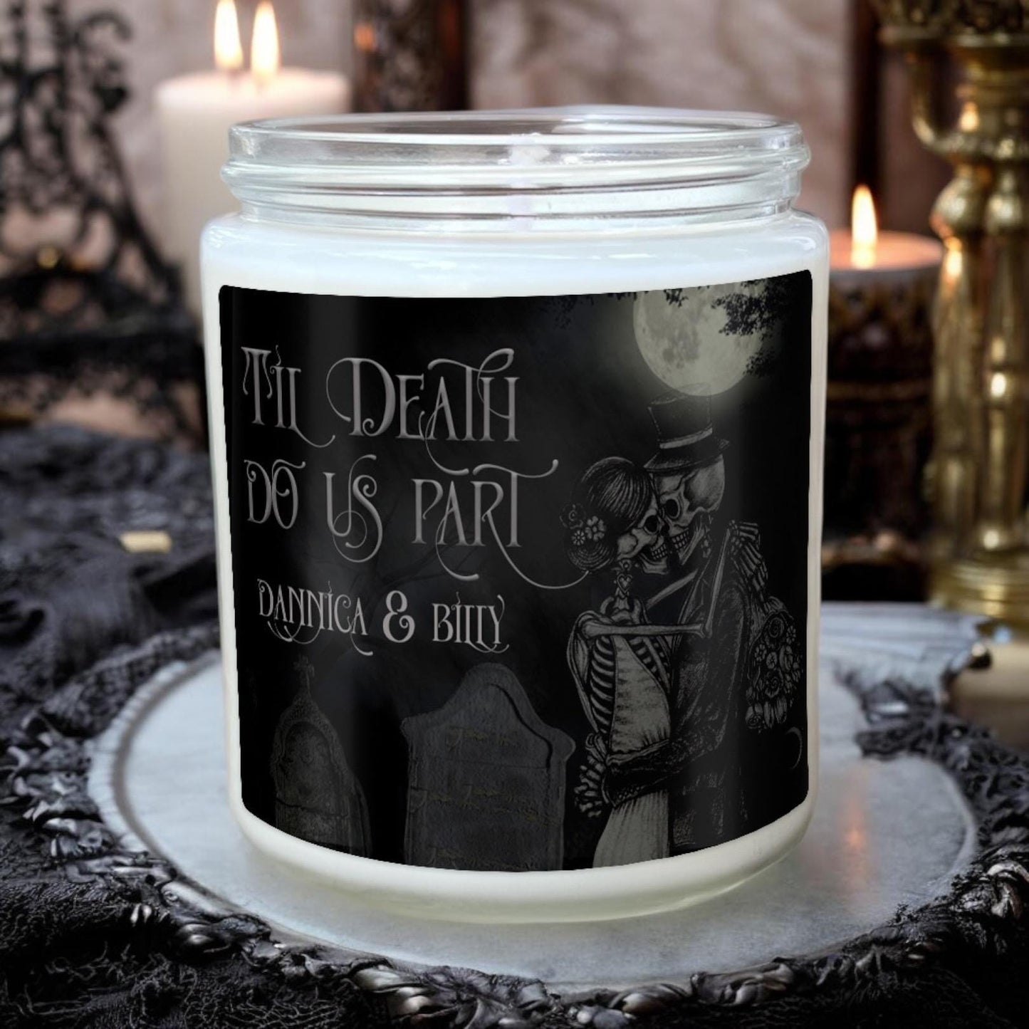Til death personalized name candle, I love you candle, Wedding Gifts, gifts for him, relationship gifts, Valentines day, Halloween gifts