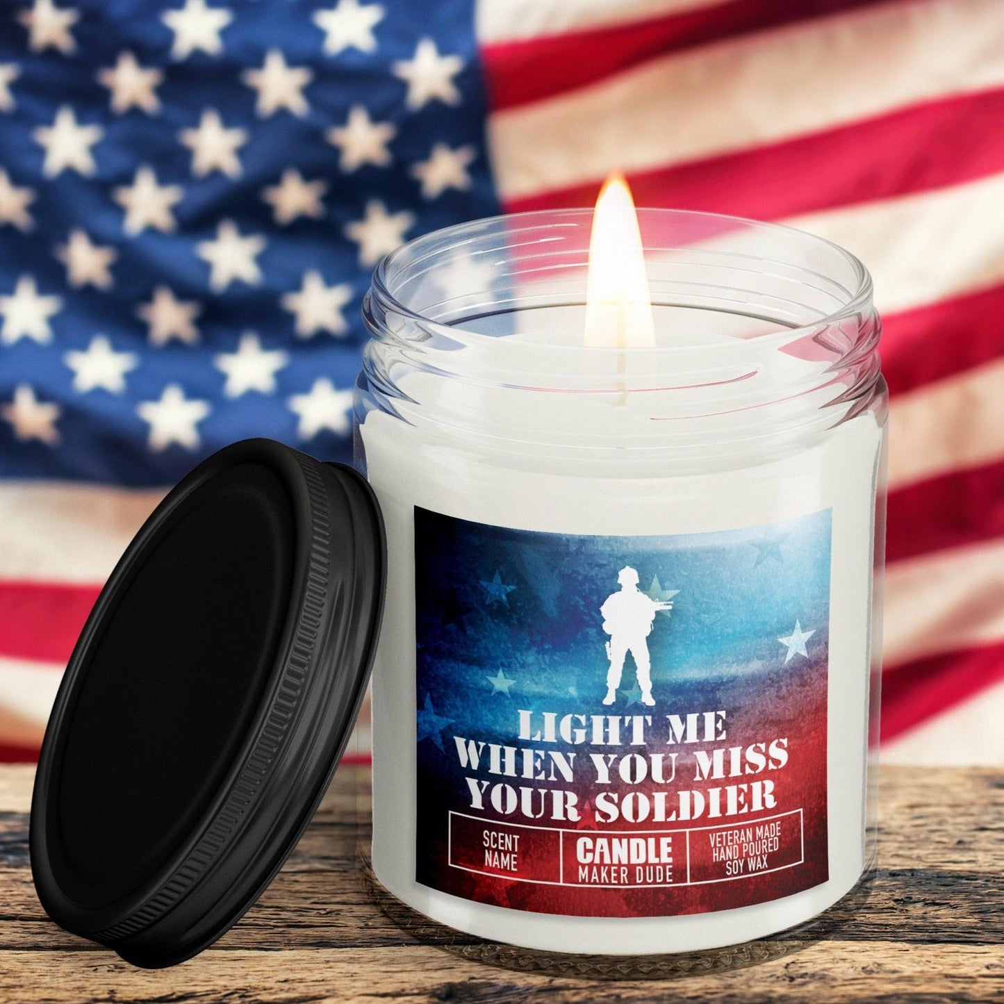 Army Mom Army Wife Candle Gift, Military Veteran Appreciation Gifts, Light Candle When You Miss Your Soldier, Scented Candle Gift