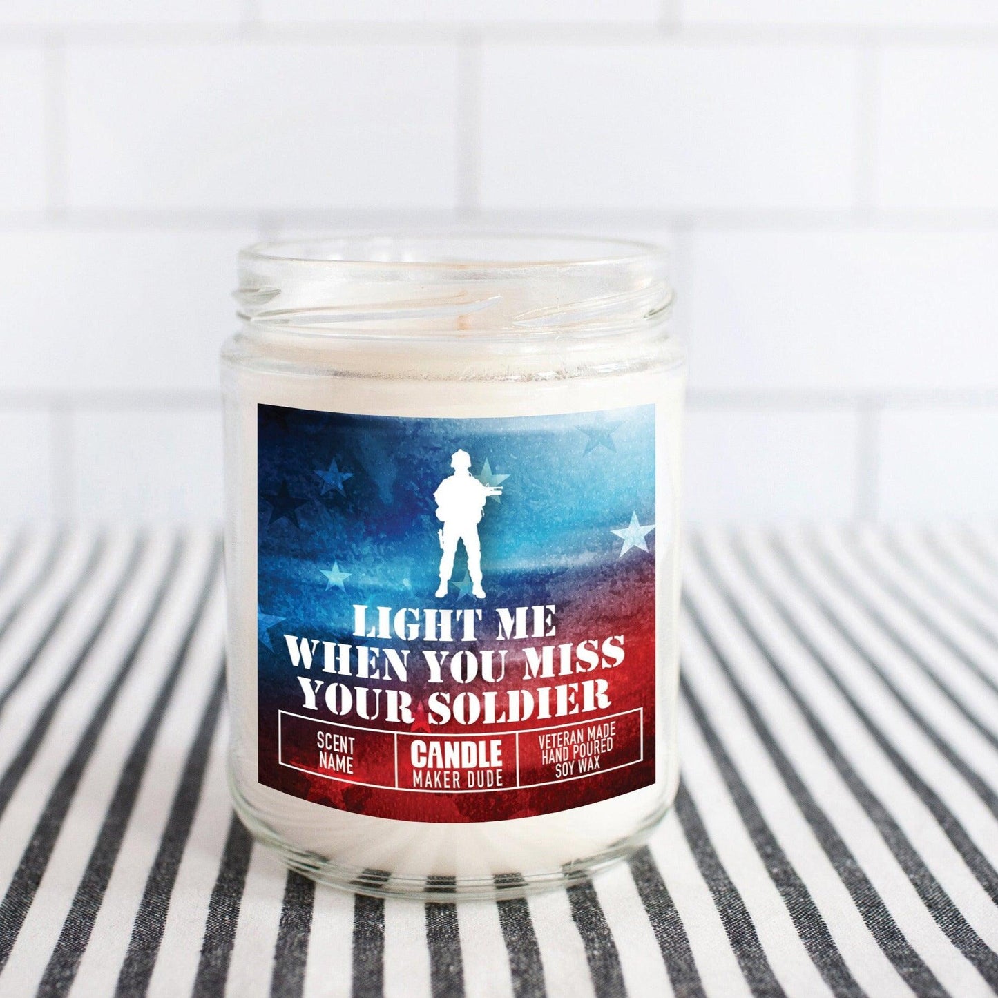 Army Mom Army Wife Candle Gift, Military Veteran Appreciation Gifts, Light Candle When You Miss Your Soldier, Scented Candle Gift