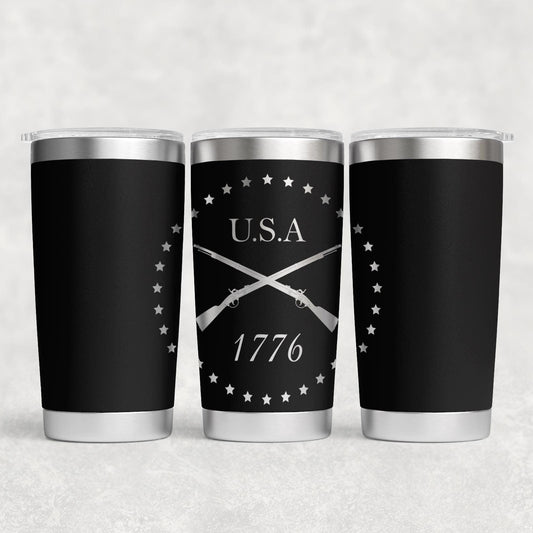 1776 Cross Rifles Tumbler , Birthday Gift, Veteran Gift, Funny Cup Gift, Valentine's Day Gift, Anniversary Gift 20 Oz Tumbler