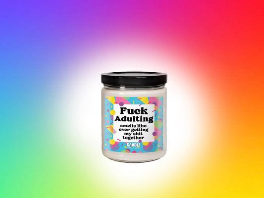 Fuck Adulting Funny Candle Gift, 90s Retro Birthday Gifts, Co-worker Gifts, 21st Birthday Gifts, Graduation