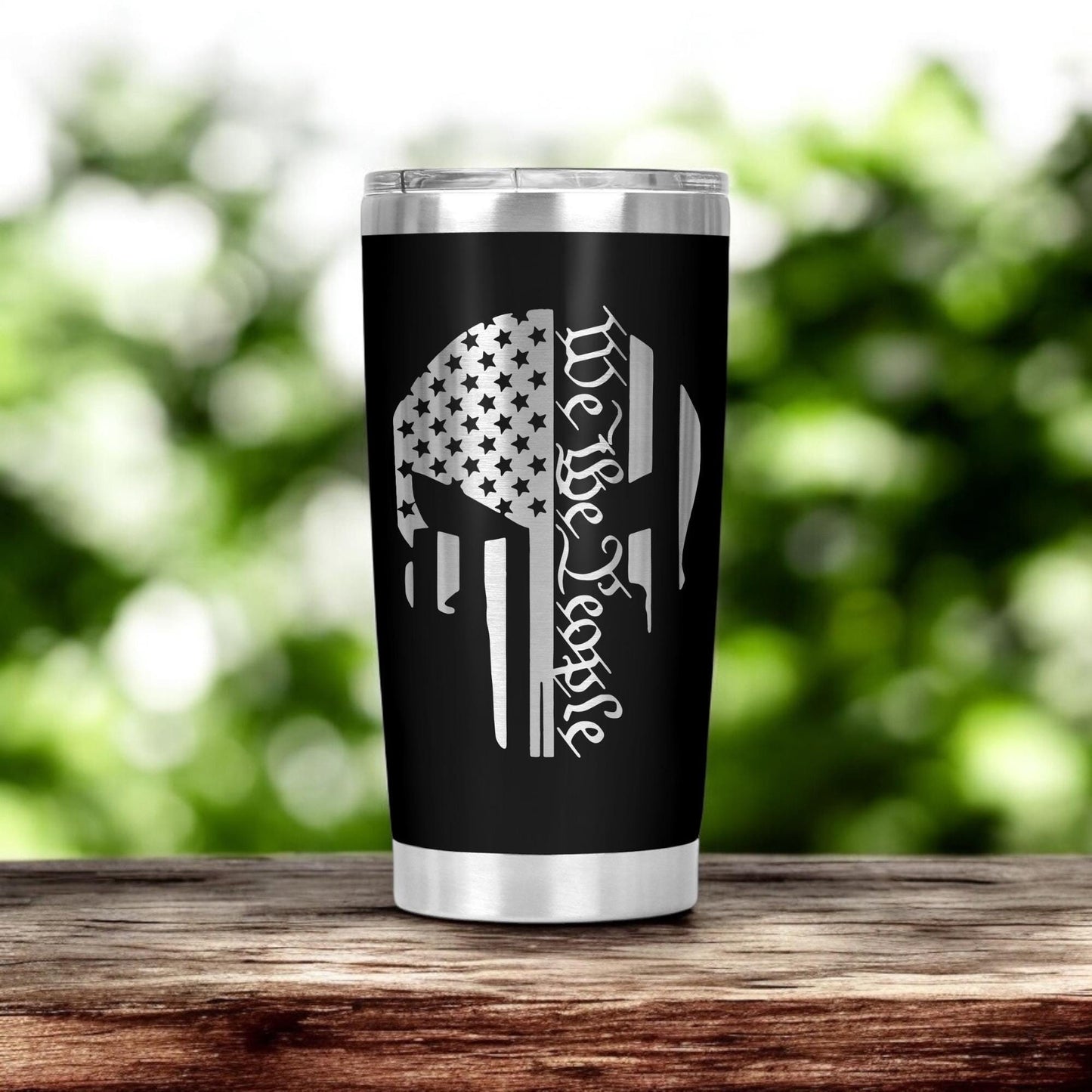 American Flag Punisher Skull Tumbler, Birthday Gift, Veteran Gift, Funny Cup Gift, Valentine's Day Gift, Anniversary Gift 20 Oz Tumbler