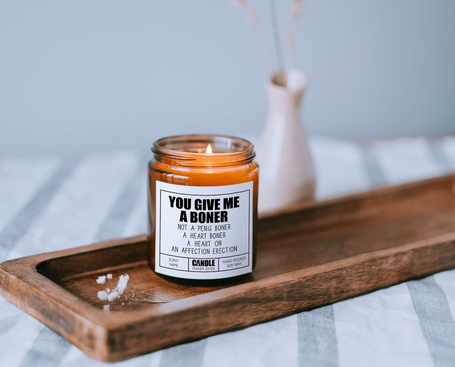 You Give Me A Boner Scented Candle, Funny Gifts For Women, Gift For Wife or Girlfriend