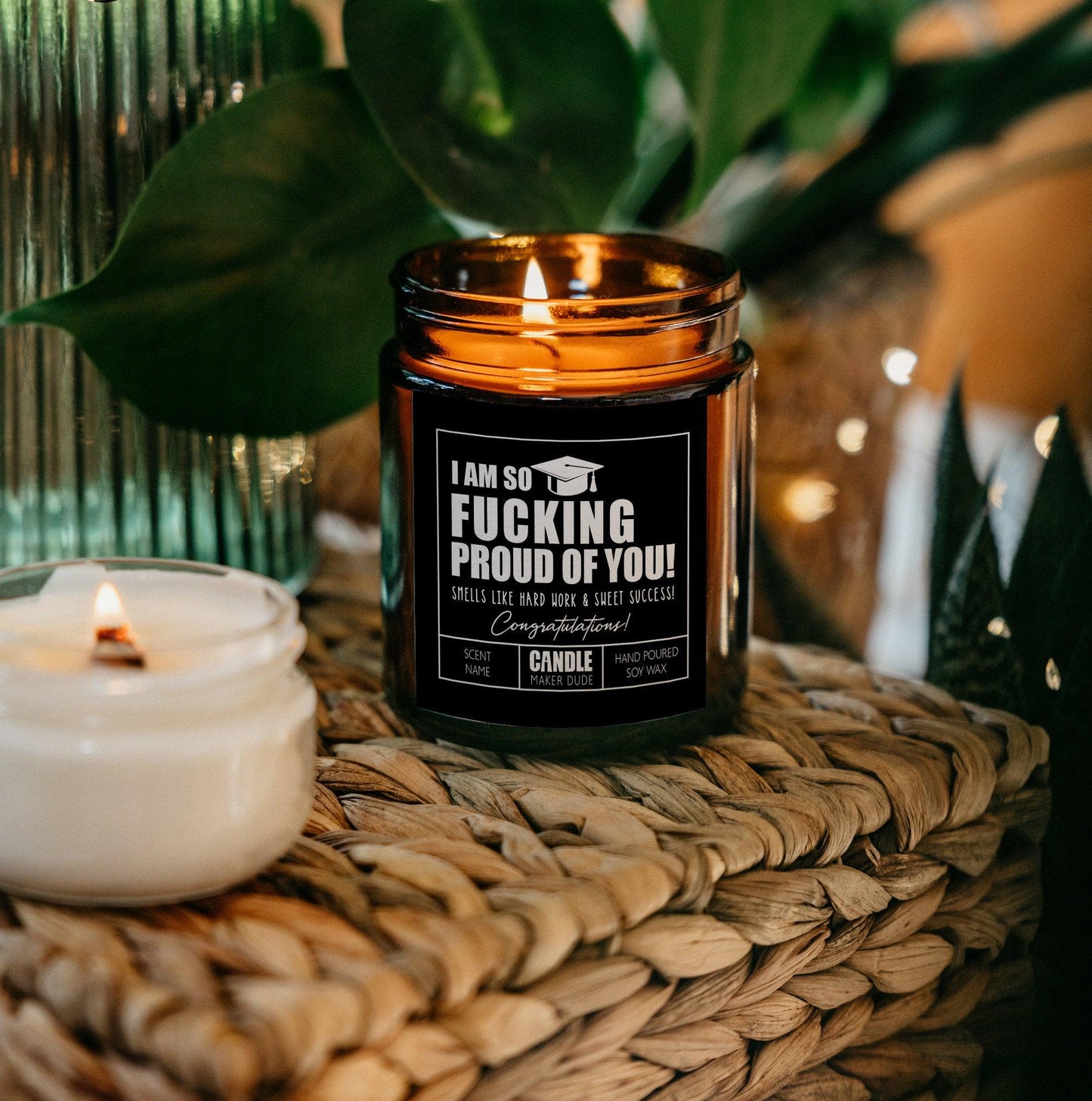 Graduation Candle Gift, So Proud Of You Gift, Funny Grad Gift for Her, Best Friend Gift, High School Graduation, College, Amber Candle Jar