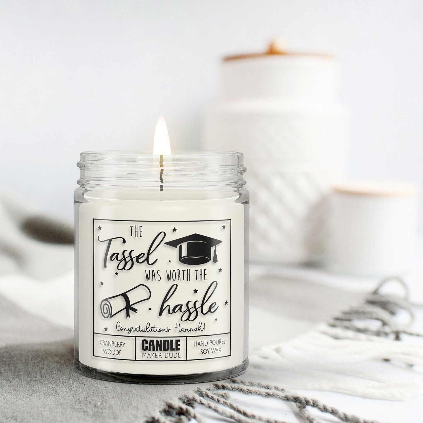 Graduation Candle Gift, The Tassel Was Worth The Hassle, Funny Grad Gift for Her, Best Friend Gift, High School Graduation, College