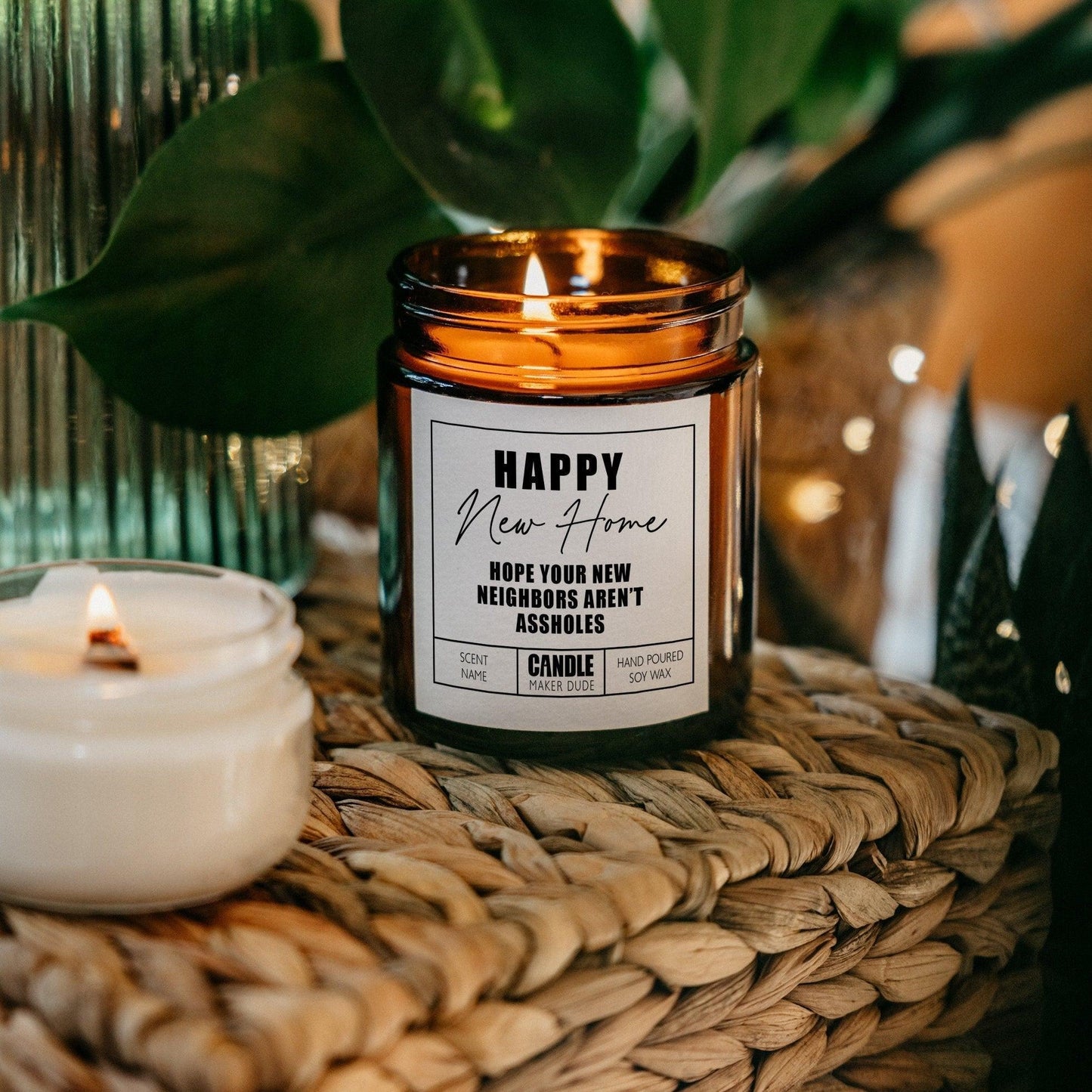Housewarming Gift Candle, Hope You're Neighbors Aren't Assholes, Funny Candle Gift For Friend, Home Decor, Scented Candle Amber Jar