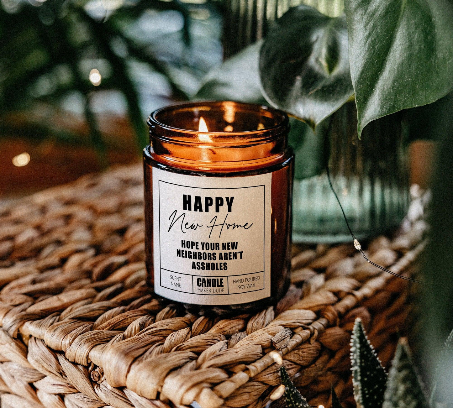 Housewarming Gift Candle, Hope You're Neighbors Aren't Assholes, Funny Candle Gift For Friend, Home Decor, Scented Candle Amber Jar