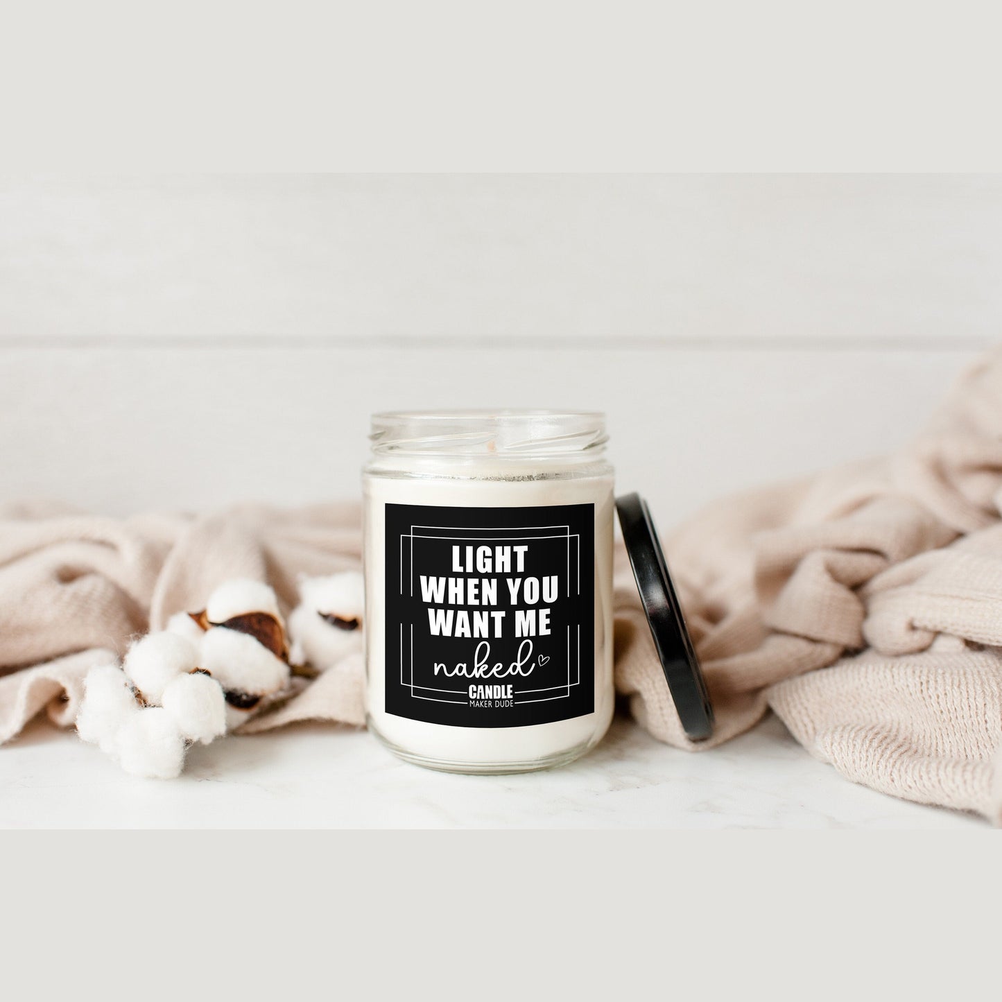 Light When You Want Me Naked Funny Candle, Boyfriend gifts, Gifts for men, Gift for husband, Valentines day gifts