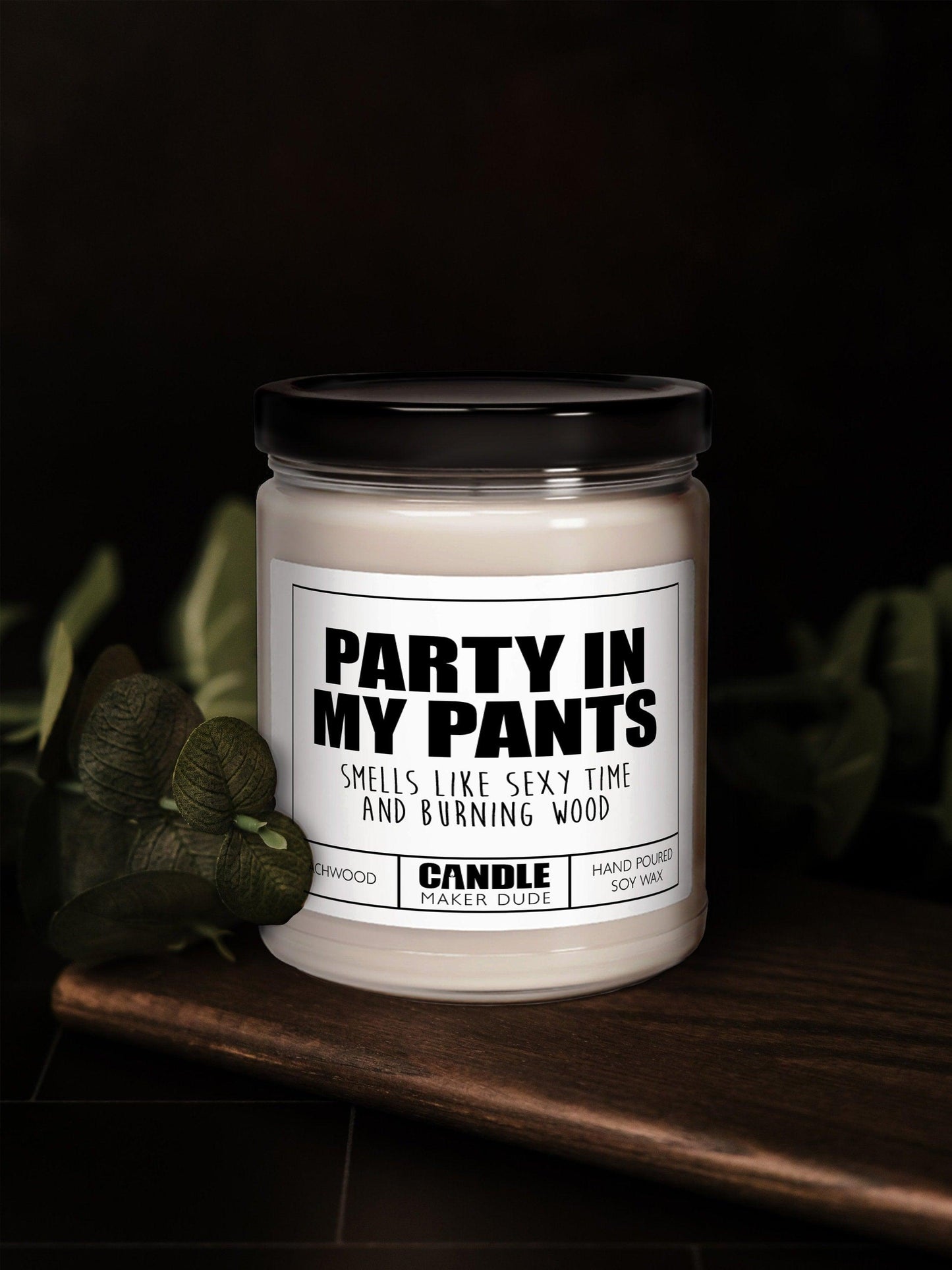 Party In My Pants Funny Men Gift Ideas Candles, Smells Like Burning Wood and Sexy Time, Gift For Him, Father's Day Gifts For Man Cave