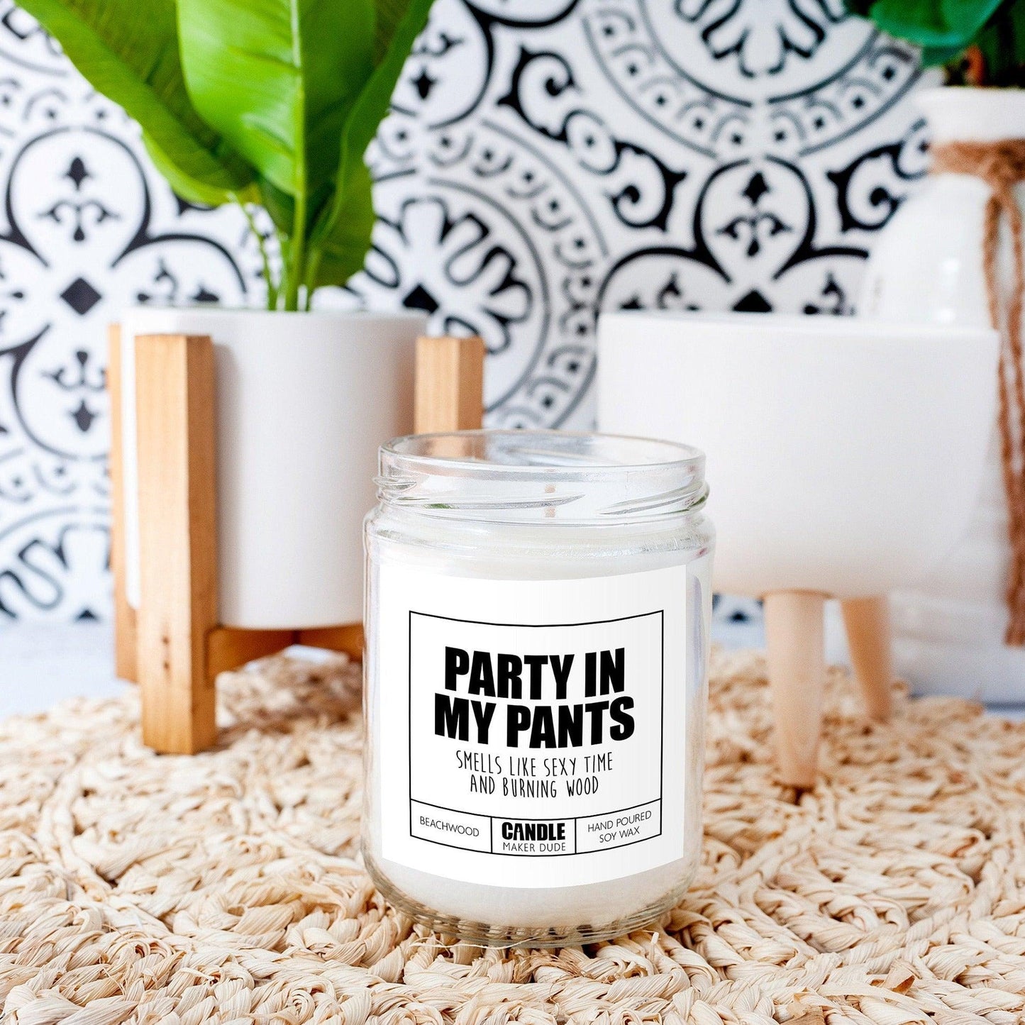 Party In My Pants Funny Men Gift Ideas Candles, Smells Like Burning Wood and Sexy Time, Gift For Him, Father's Day Gifts For Man Cave