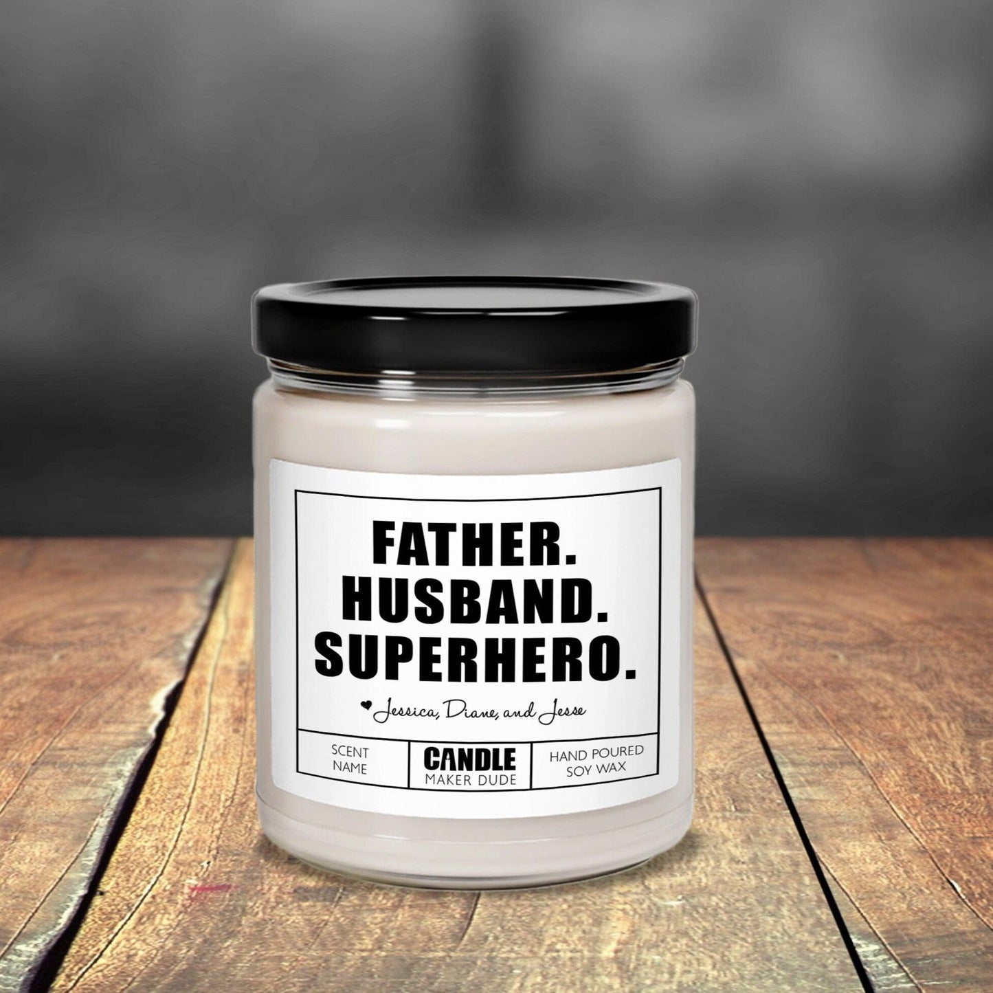 Personalized Father's Day Candle Gift, Husband, Superhero Funny Candle Gift Ideas