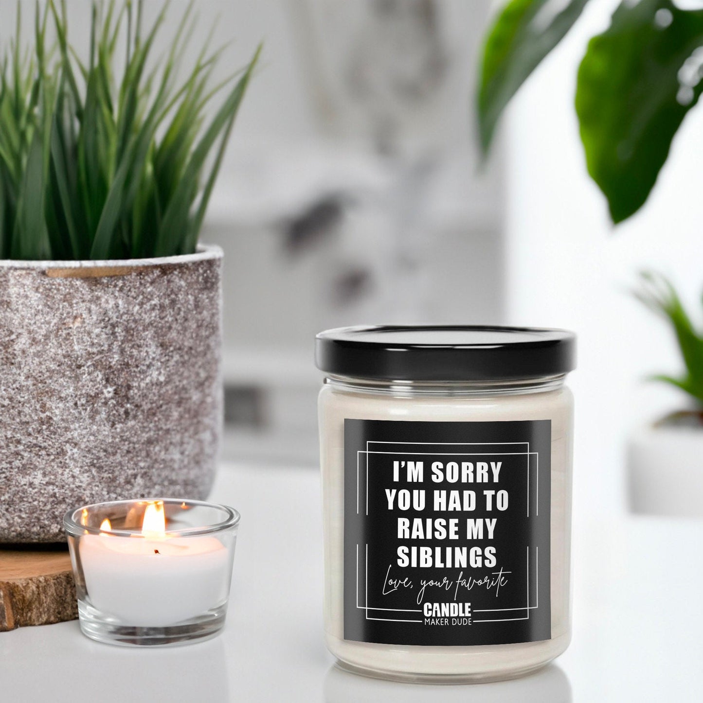Personalized Father's Day Candle Gift, Im Sorry You Had To Raise My Siblings Funny Candle Gift Ideas