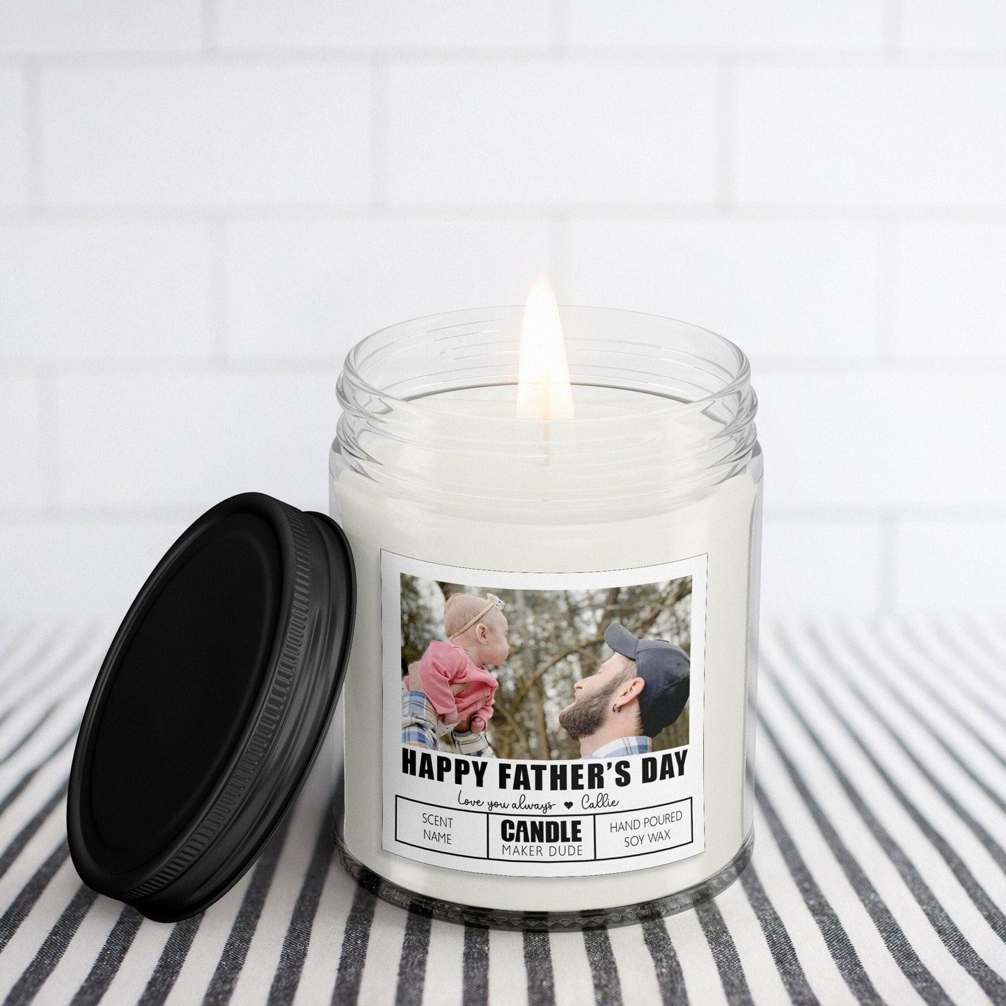 Personalized Photo Father's Day Candle Gift, Gift For Him, Funny Candle Gift Ideas