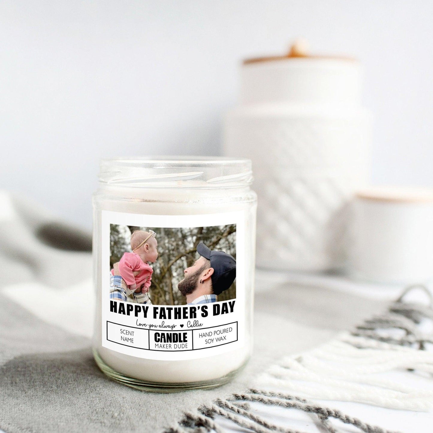 Personalized Photo Father's Day Candle Gift, Gift For Him, Funny Candle Gift Ideas