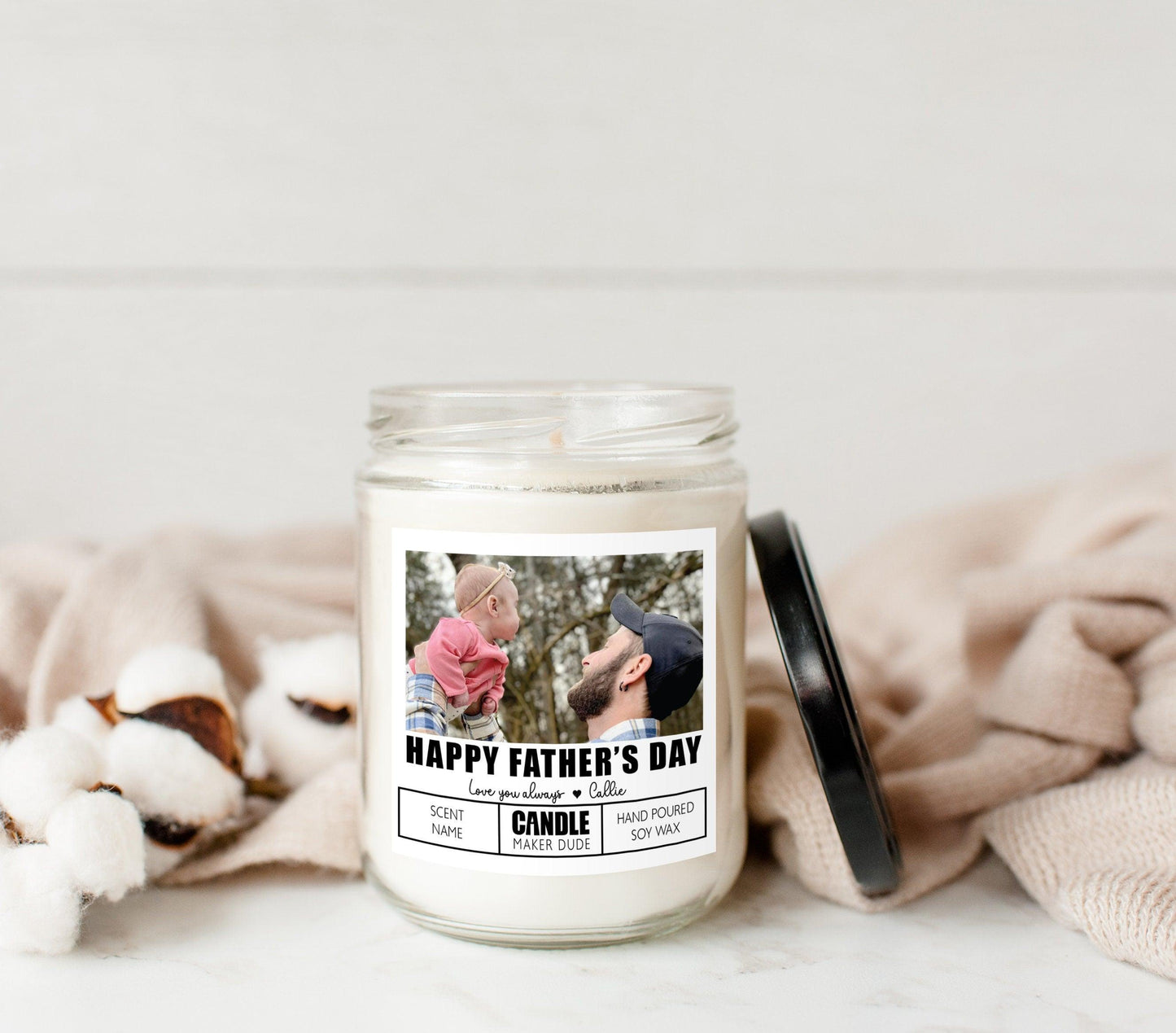 Personalized Photo Father's Day Candle Gift, Gift For Him, Funny Candle Gift Ideas