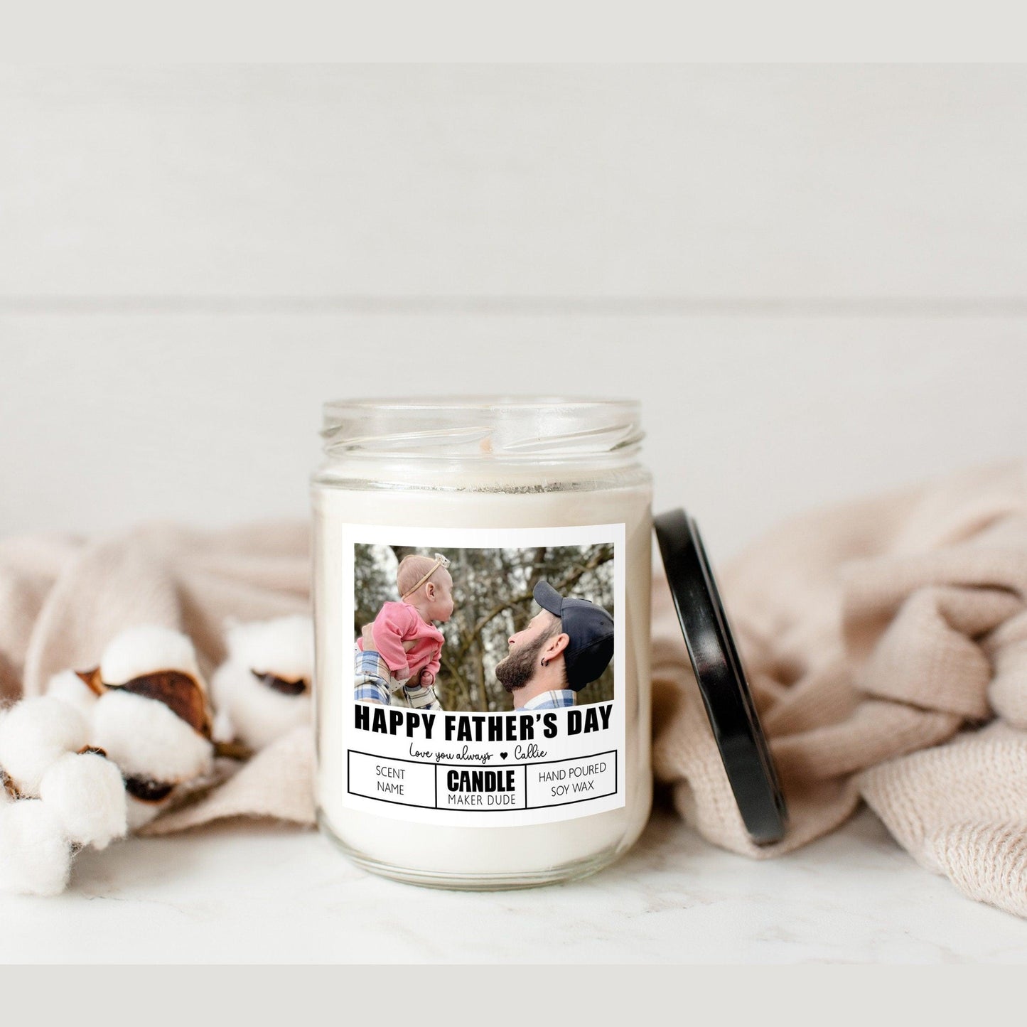 Personalized Photo Father's Day Candle Gift, Gift For Him, Funny Candle Gift Ideas