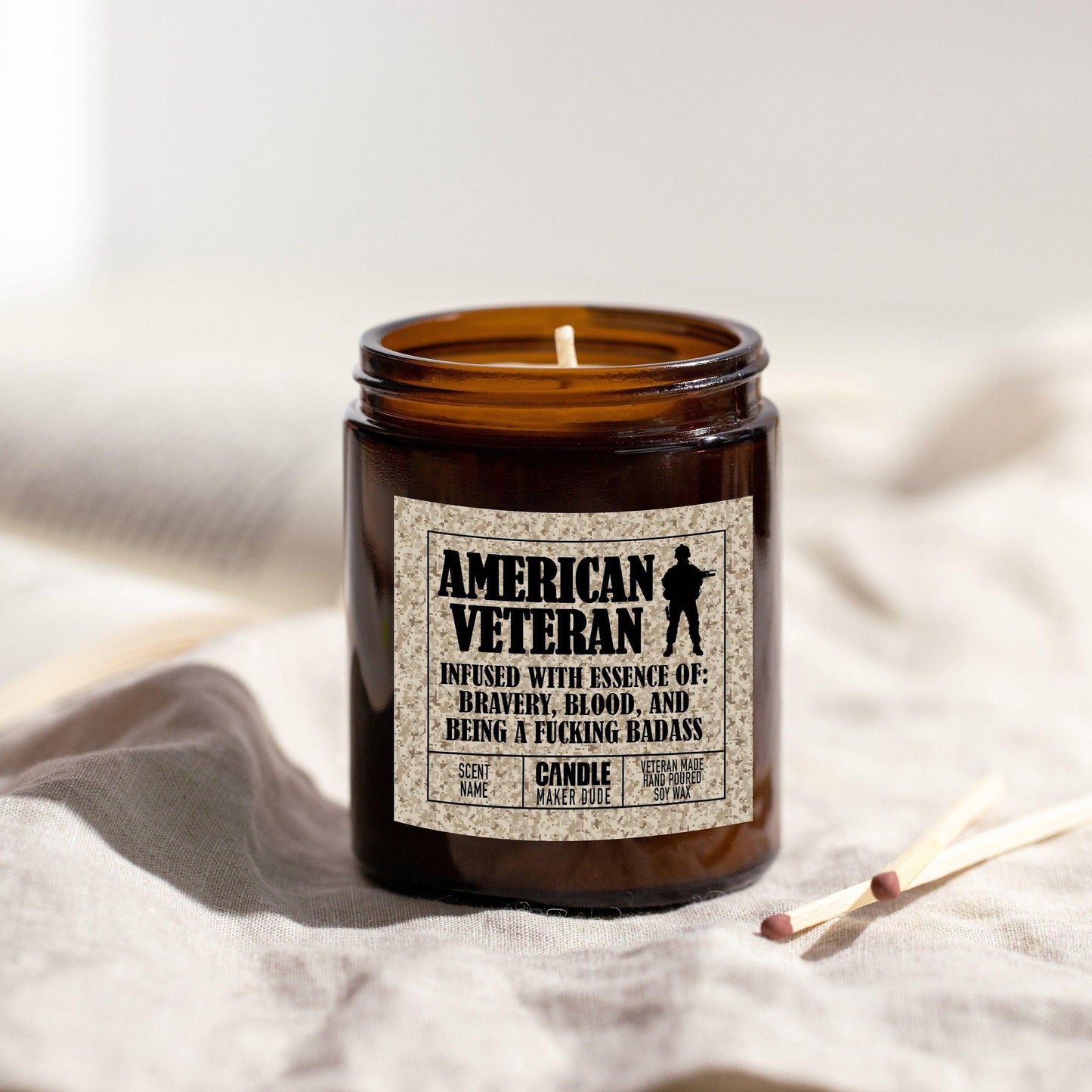 Veteran Military Candle Gift For Him, Men's Funny Candle Gift Ideas, Veteran Owned Business, Father's Day Gift Ideas