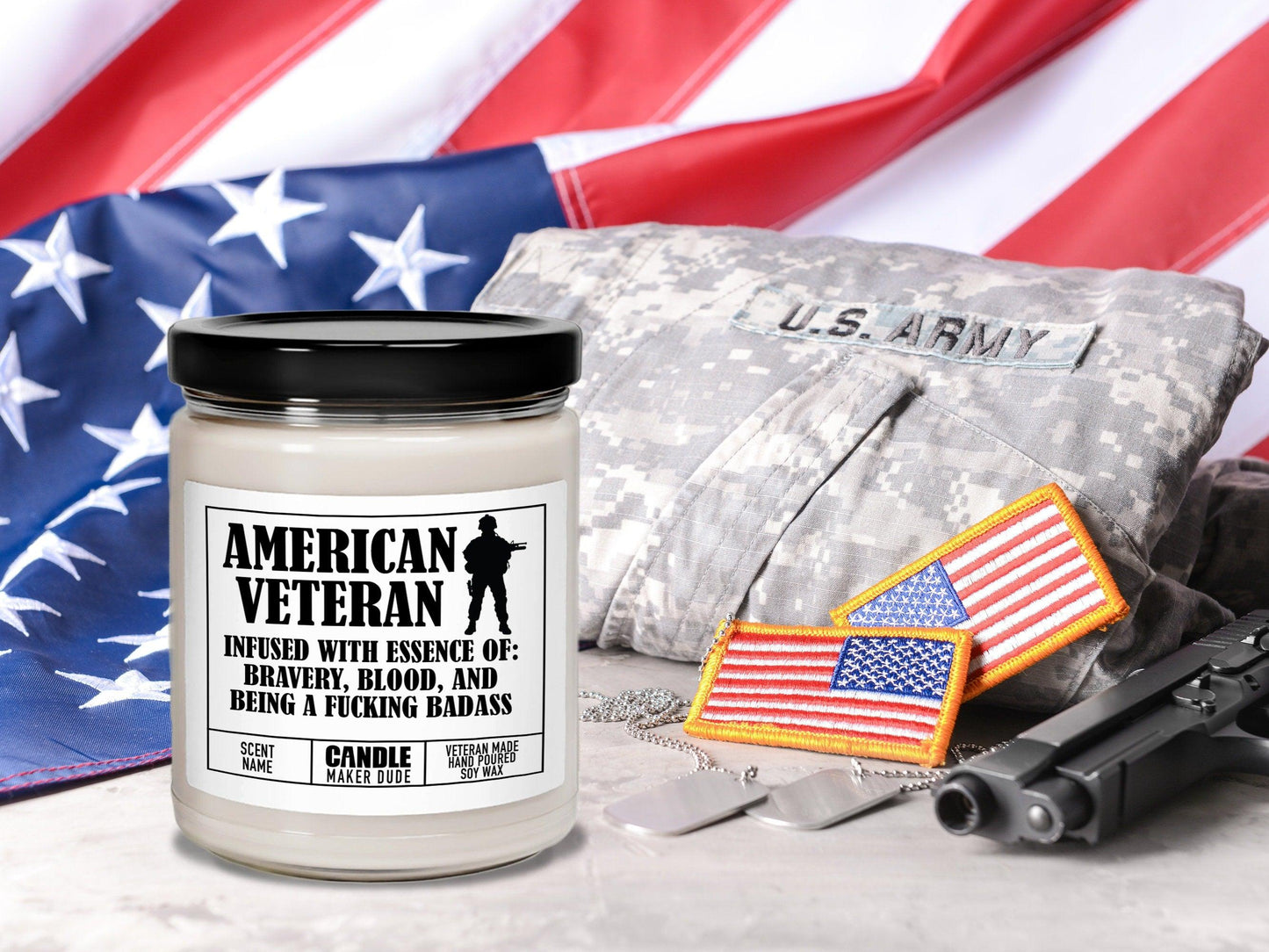 Veteran Military Candle Gift For Him, Men's Funny Candle Gift Ideas, Veteran Owned Business, Father's Day Gift Ideas