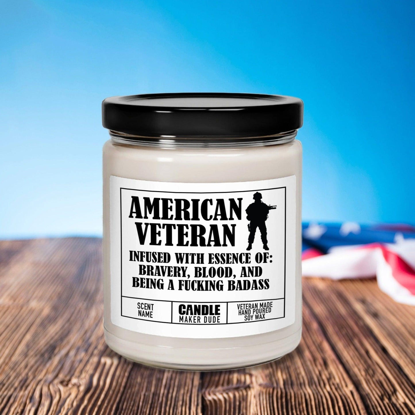 Veteran Military Candle Gift For Him, Men's Funny Candle Gift Ideas, Veteran Owned Business, Father's Day Gift Ideas