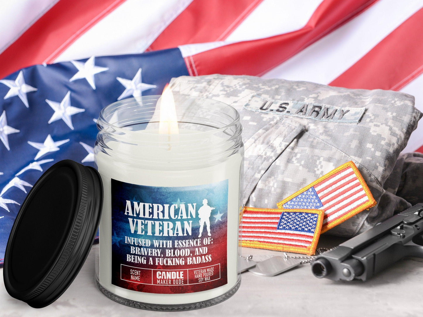 Veteran Military Candle Gift For Him, Men's Funny Candle Gift Ideas, Veteran Owned Business, Father's Day Gift Ideas, Veteran Appreciation