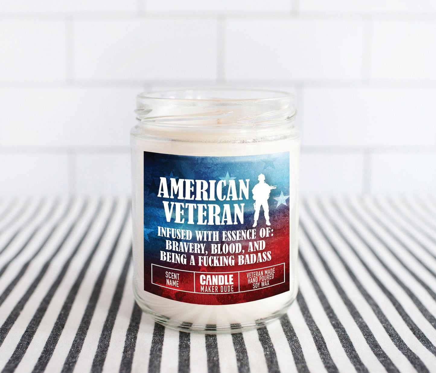 Veteran Military Candle Gift For Him, Men's Funny Candle Gift Ideas, Veteran Owned Business, Father's Day Gift Ideas, Veteran Appreciation
