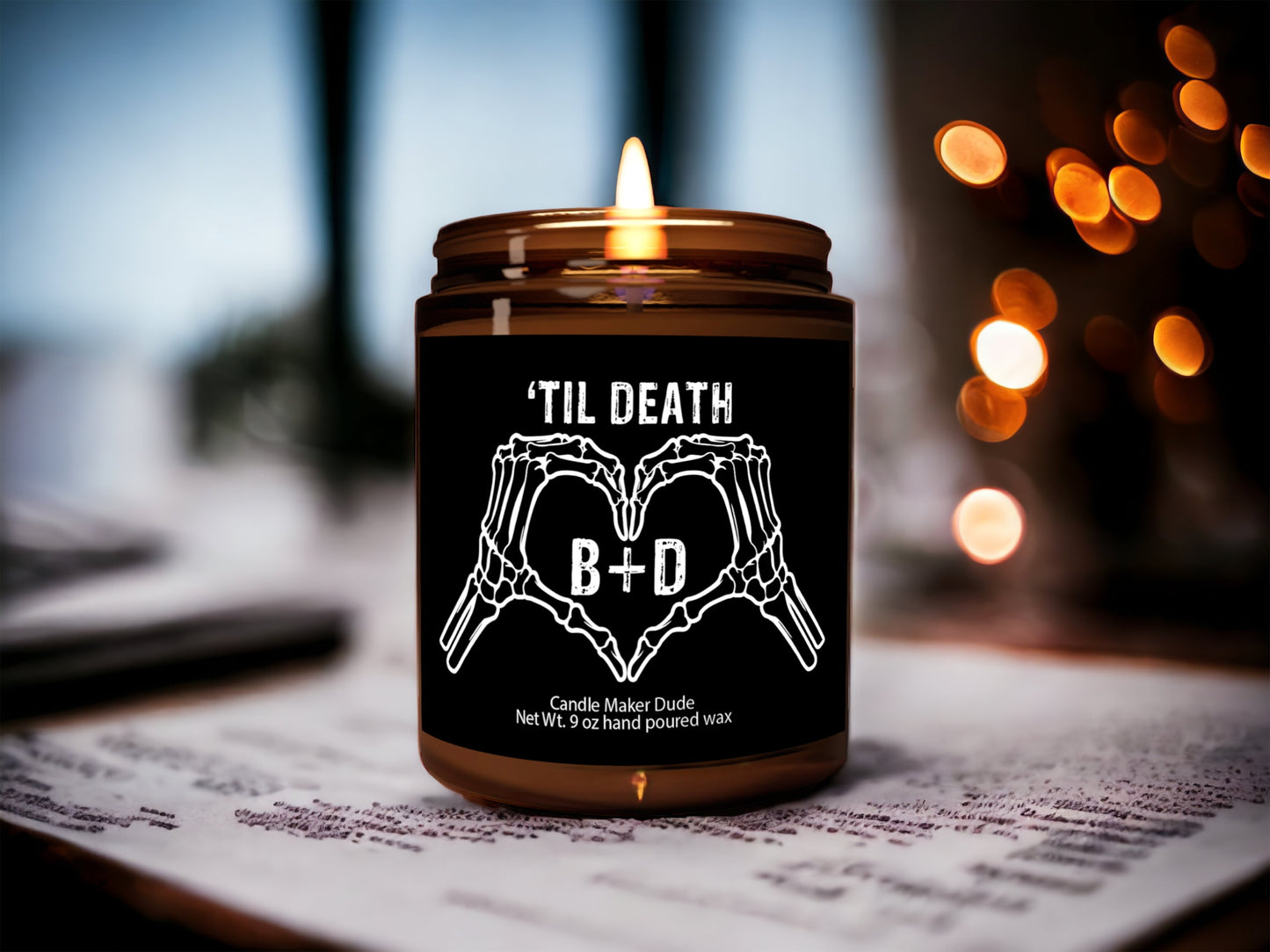 Til death personalized initials candle, I love you candle, Gifts for, gifts for him, relationship gifts, Valentines day, Halloween gifts