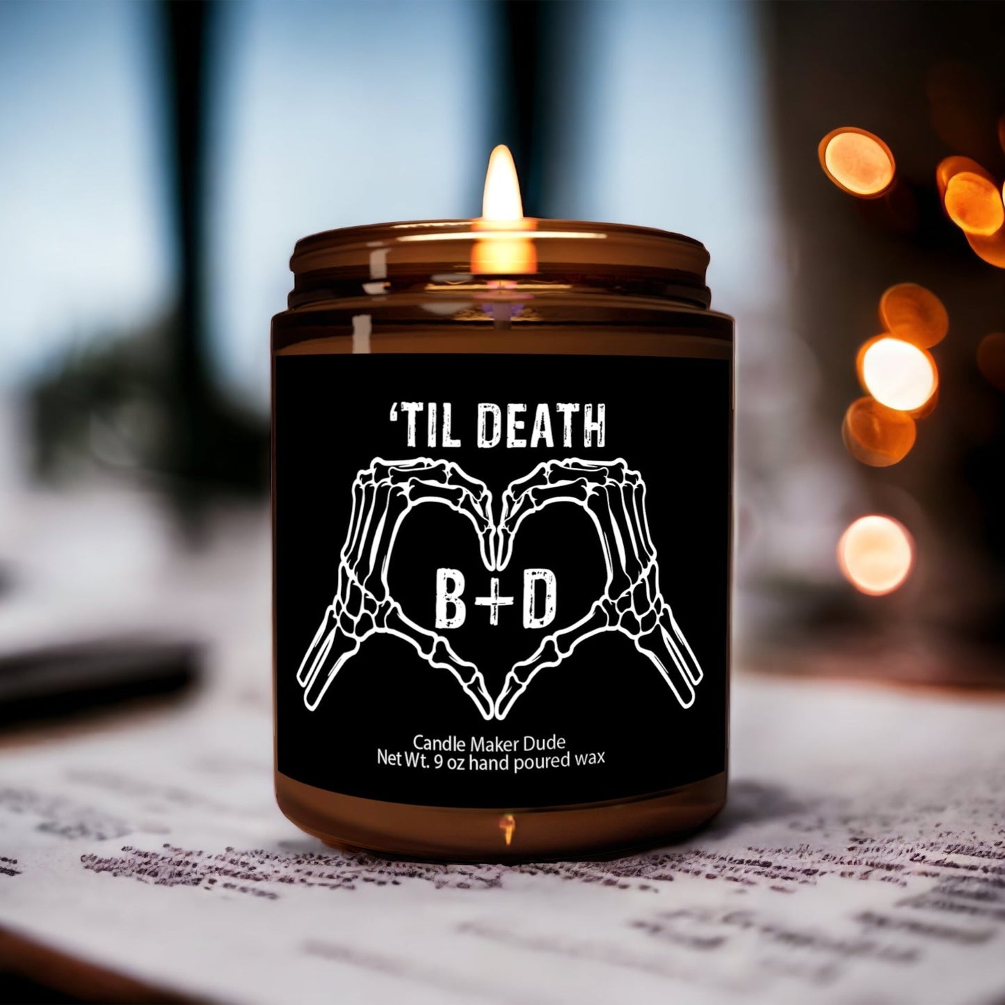 Til death personalized initials candle, I love you candle, Gifts for, gifts for him, relationship gifts, Valentines day, Halloween gifts
