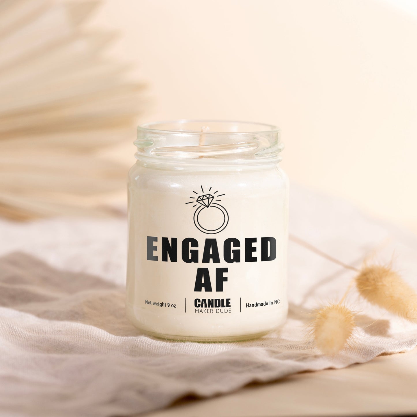 Engaged AF Candle, Funny Scented Soy Candle Engagement Gift