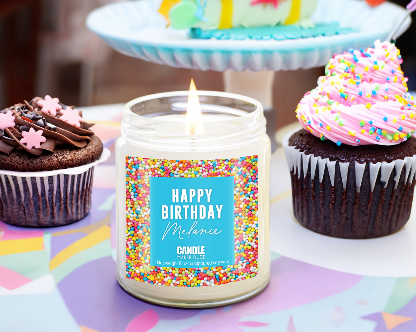Personalized Happy Birthday Candle, Gift For Her, Gift For Bestie, Gift Basket Idea