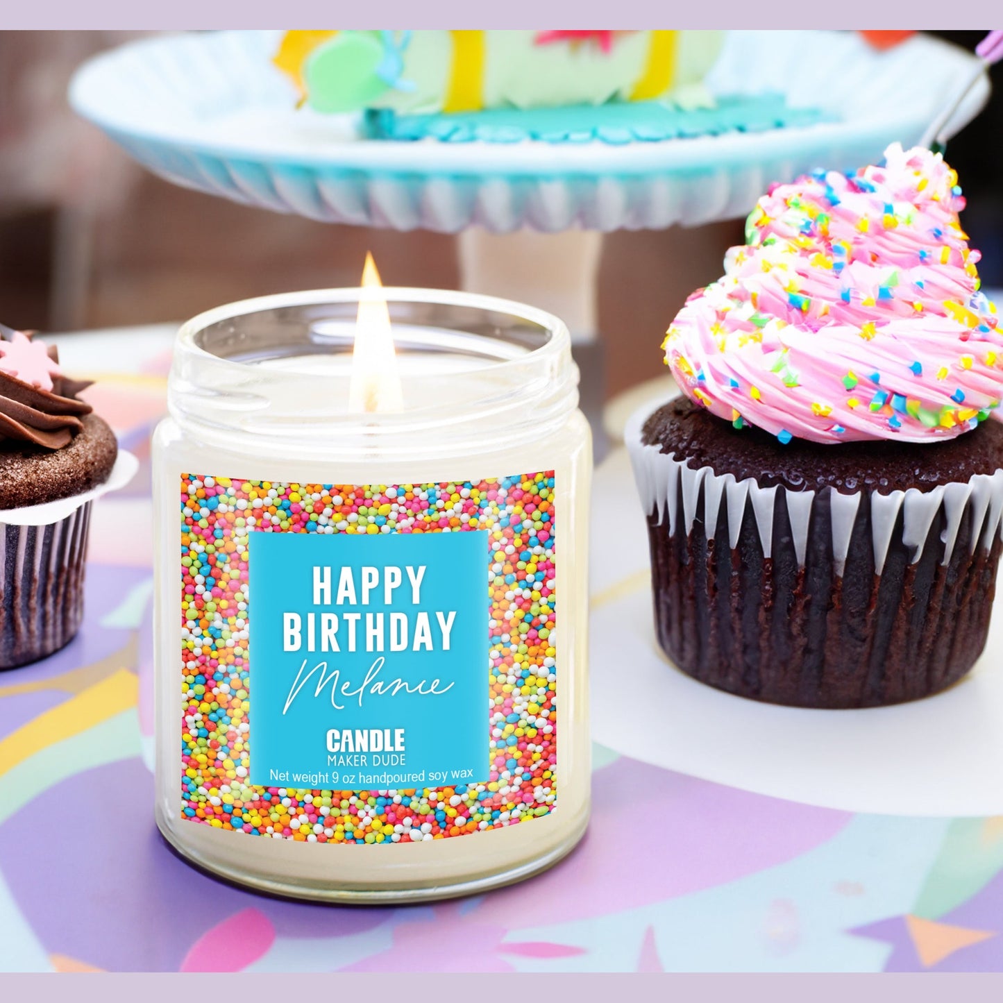 Personalized Happy Birthday Candle, Gift For Her, Gift For Bestie, Gift Basket Idea