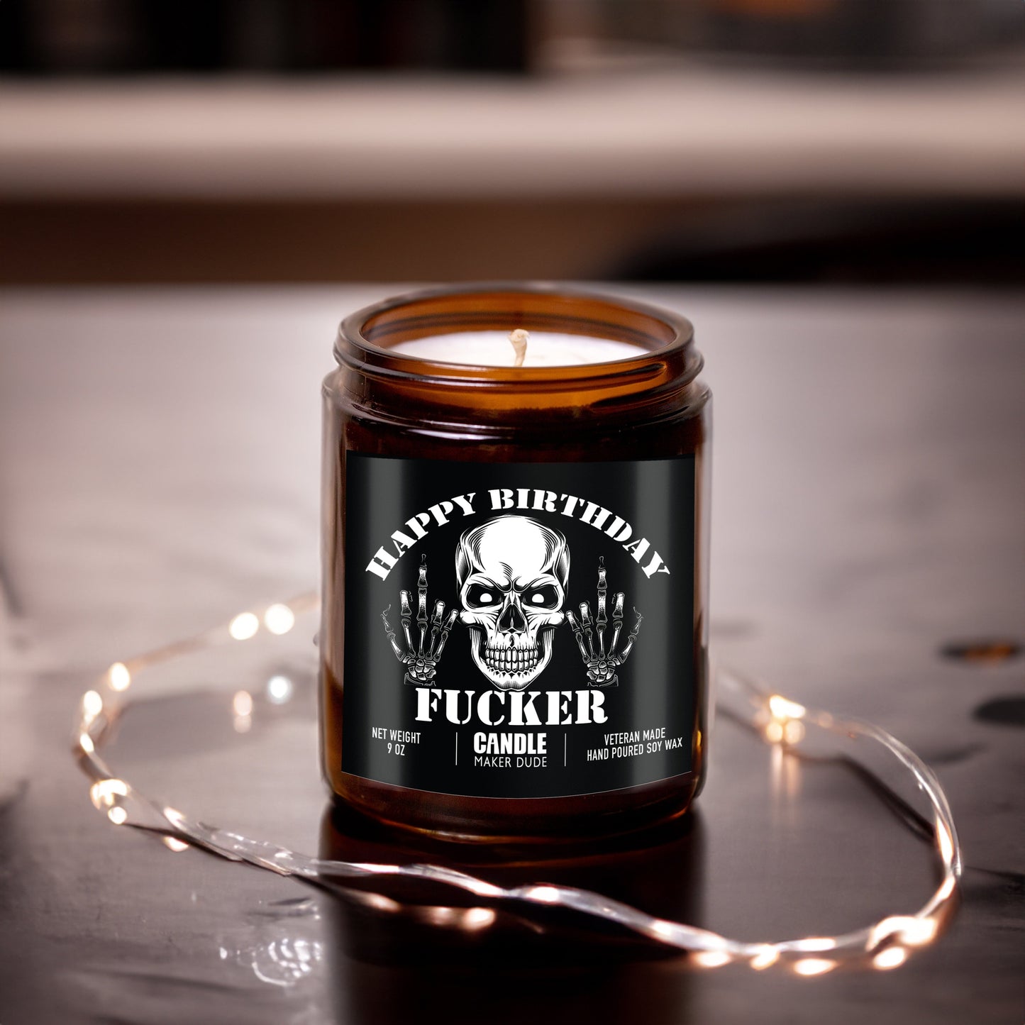 Happy Birthday Fucker Candle, Funny Men Gift Ideas, Skull Birthday Present For Friend, Boyfriend, Husband or Dad