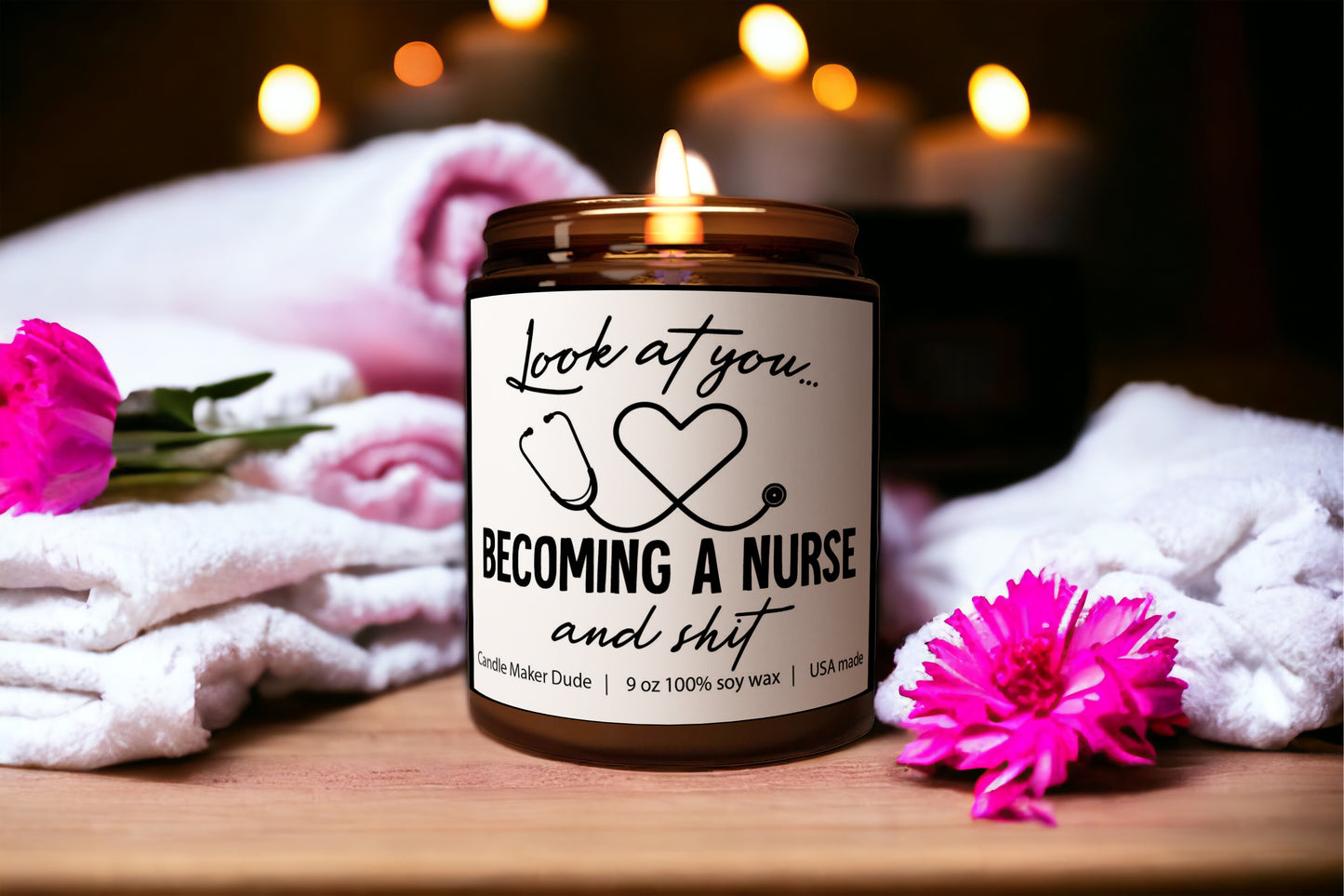 a candle that is sitting on a table