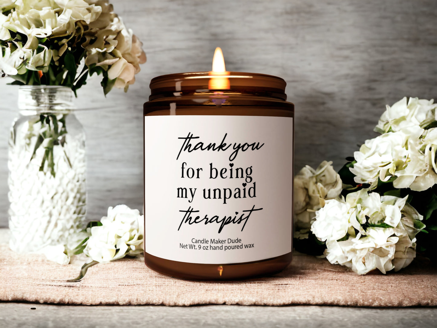Thank you for being my unpaid therapist, funny gift best friend gift, funny candles, Gifts for her, coworker gift funny gifts christmas gift