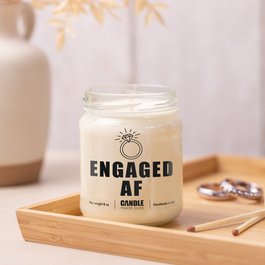 Engaged AF Candle, Funny Scented Soy Candle Engagement Gift