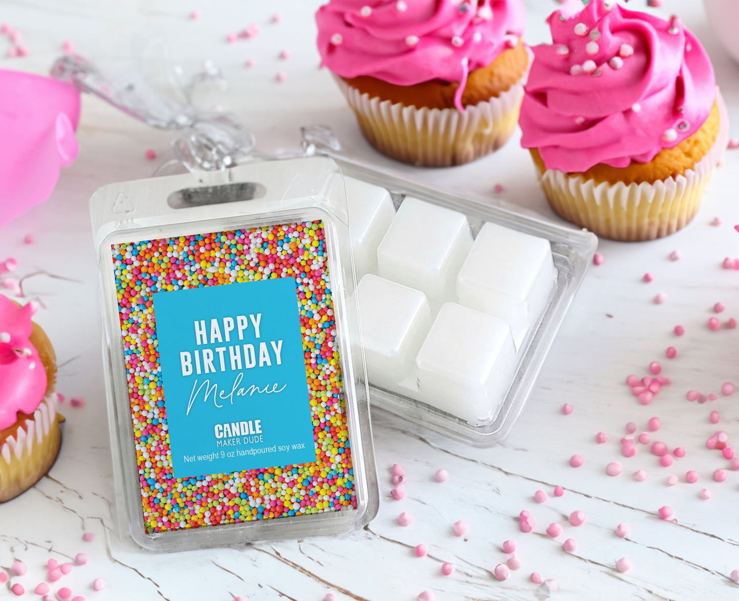 Personalized Happy Birthday Wax Melts, Birthday Gift Basket Idea