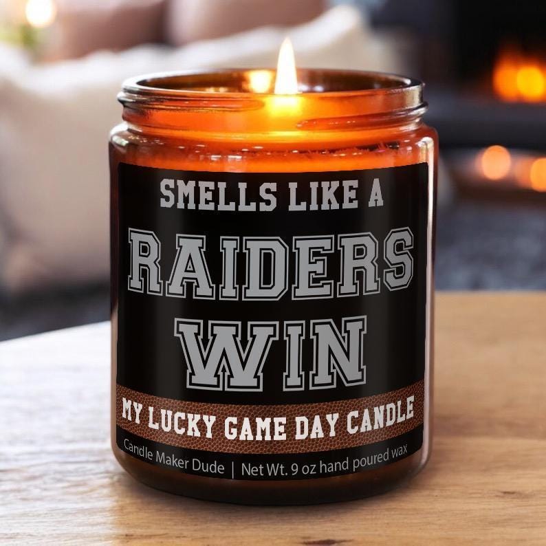 Smells Like a Raiders Win Candle, Oakland Raiders Candle, Game Day Decor, Funny Raiders Fan Gift, Lucky Raiders Candle