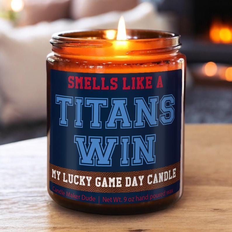Smells Like a Titans Win Candle, Tennessee Titans Candle, Game Day Decor, Funny Texans Fan Gift, Lucky Texans Candle