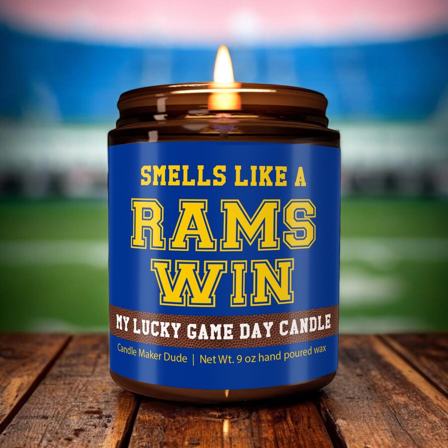 Smells Like a Rams Win Candle, Los Angeles Rams Candle, Game Day Decor, Funny Rams Fan Gift, Lucky Rams Candle