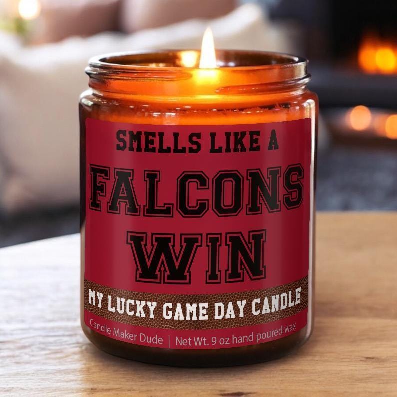 Smells Like a Falcons Win Candle, Atlanta Falcons Candle, Game Day Decor, Funny Falcons Fan Gift, Lucky Falcons Candle